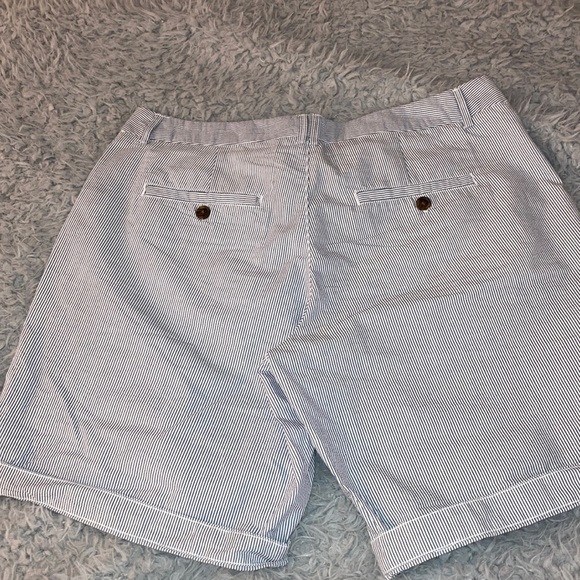 Navy Blue & white pin stripe shorts - Picture 5 of 10